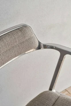 452 Snurrstol Med Fötter, Mörk Sand / Polerad Aluminium