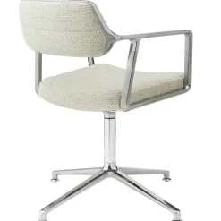 453 Snurrstol Med Fötter, Polerad Aluminium / Wavy Off-white