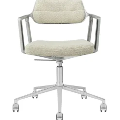453+ Snurrstol Med Hjul, Polerad Aluminium / Wavy Off-white