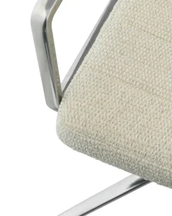 453+ Snurrstol Med Hjul, Polerad Aluminium / Wavy Off-white