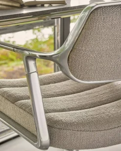 453+ Snurrstol Med Hjul, Polerad Aluminium / Dark Sand