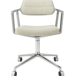 453 Snurrstol Med Hjul, Wavy Off-white