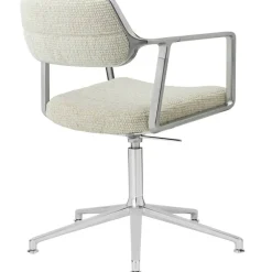 453+ Snurrstol, Polerad Aluminium / Wavy Off-white