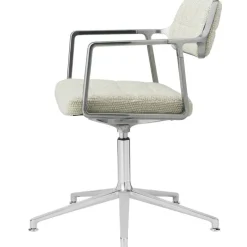 453+ Snurrstol, Polerad Aluminium / Wavy Off-white