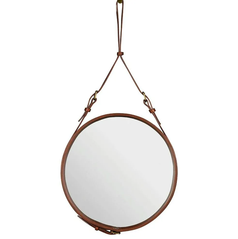 Adnet Väggspegel Cirkulär 70 cm, Brun