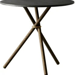 Aldric Sidobord 80 cm, Mörk Betong / Mörk Ek
