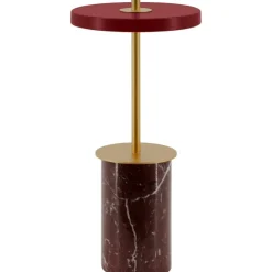 Asteria Move Mini Bordslampa Portabel, Röd Marmor