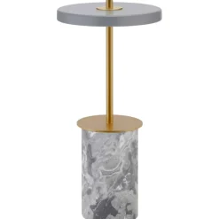 Asteria Move Mini Bordslampa Portabel, Grå Marmor / Mässing