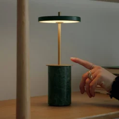 Asteria Move Mini Bordslampa Portabel, Green Marble