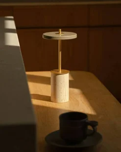 Asteria Move Mini Bordslampa Portabel, Clay Travertine