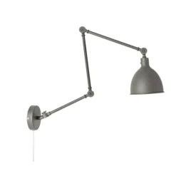 Bazar Vägglampa Lång Arm, Grå