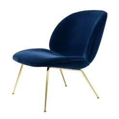 Beetle Loungestol, Conic Base Mässing, Velluto Cotone 420
