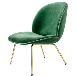 Beetle Loungestol, Conic Base Mässing, Velluto Cotone 234