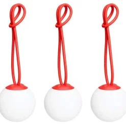 Bolleke Mini Bordslampa Portabel 3-pack, Röd