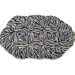 Coco Dörrmatta Swirl 40x80 cm, Blue / Off-white