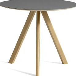 CPH 20 2.0 Bord Ø90 cm, Vattenbaserad lackad Ek / Grå