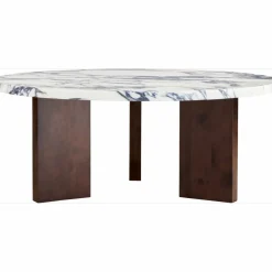 Eden Soffbord 90 cm, Mörk Ek / Vit Sten