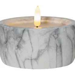 Flamme LED Blockljus Marmor, 12,5 cm