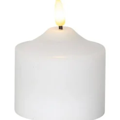 Flamme LED Blockljus Vit, 15 cm
