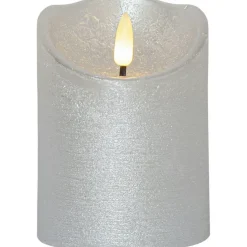 Flamme Rustic LED Blockljus Silver, 10 cm