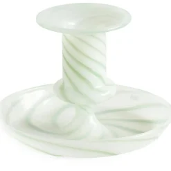 Flare Stripe Milk Ljusstake 7,5 cm Grön