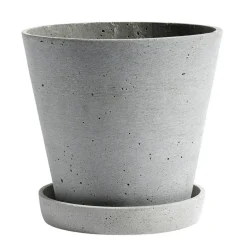Flowerpot Kruka Med Fat Grå, Ø26 cm XXL