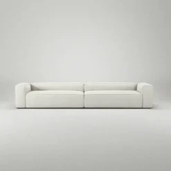 Grand 6-Sitssoffa Bouclétyg, Steam White