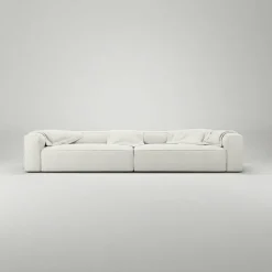 Grand 6-Sitssoffa Bouclétyg, Steam White