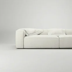 Grand 4-Sitssoffa Bouclétyg, Steam White