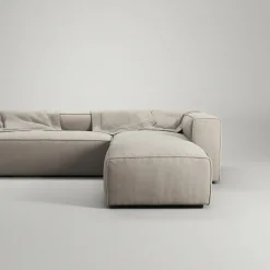Grand 4-Sitssoffa Divan Höger öppet avslut Minetyg, Sandshell Beige