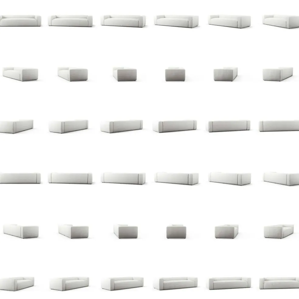 Grand 3-Sitssoffa Minetyg, Moon White