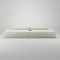 Grand 4-Sitssoffa öppna avslut Minetyg, Moon White