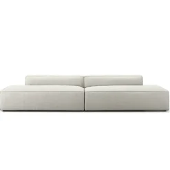 Grand 4-Sitssoffa öppna avslut Minetyg, Moon White