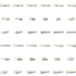 Grand 4-Sitssoffa schäslong Vänster Bouclétyg, Steam White