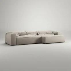 Grand 4-Sitssoffa schäslong Höger Minetyg, Sandshell Beige