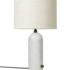 Gravity Bordslampa Liten, Vit Marmor / Canvas