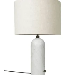 Gravity Bordslampa Stor, Vit Marmor / Canvas