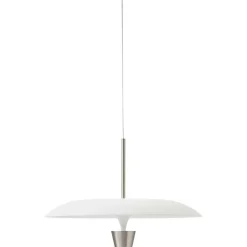Kantarell Pendel 55 cm, Aluminium / Vit