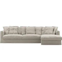 Klädsel Till Le Grand Air 3-sitssoffa Linne Divan Höger, Future Grey