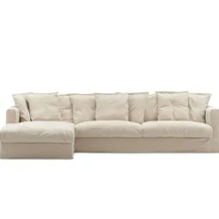 Klädsel Till Le Grand Air 3-sitssoffa Bomull Divan Vänster, Beige