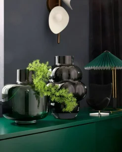 Matin Bordslampa 300 mm, Polerad Mässing / Forest Green