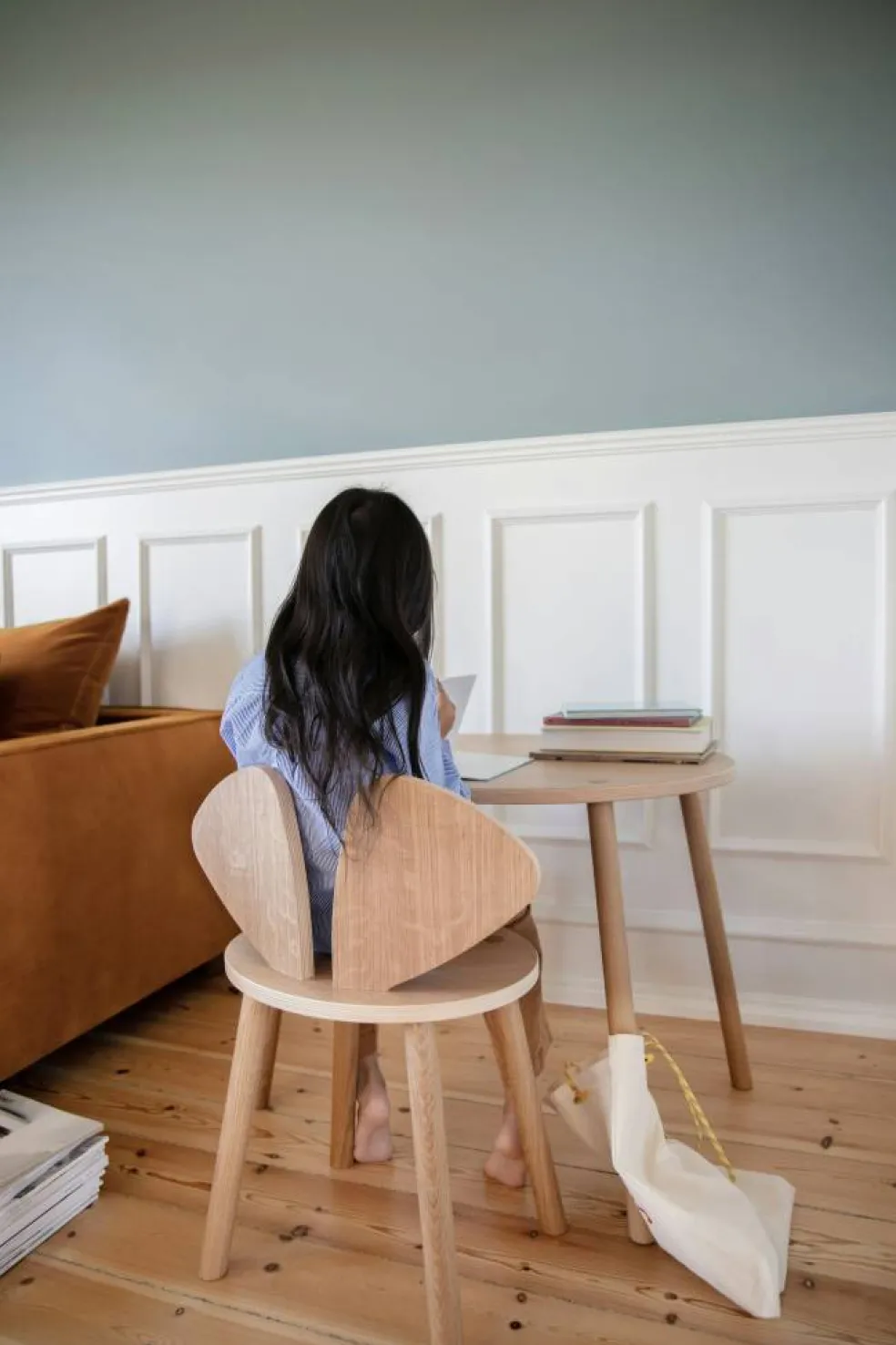 Mouse School Set Barnstol + Bord (6-10 år), Ek