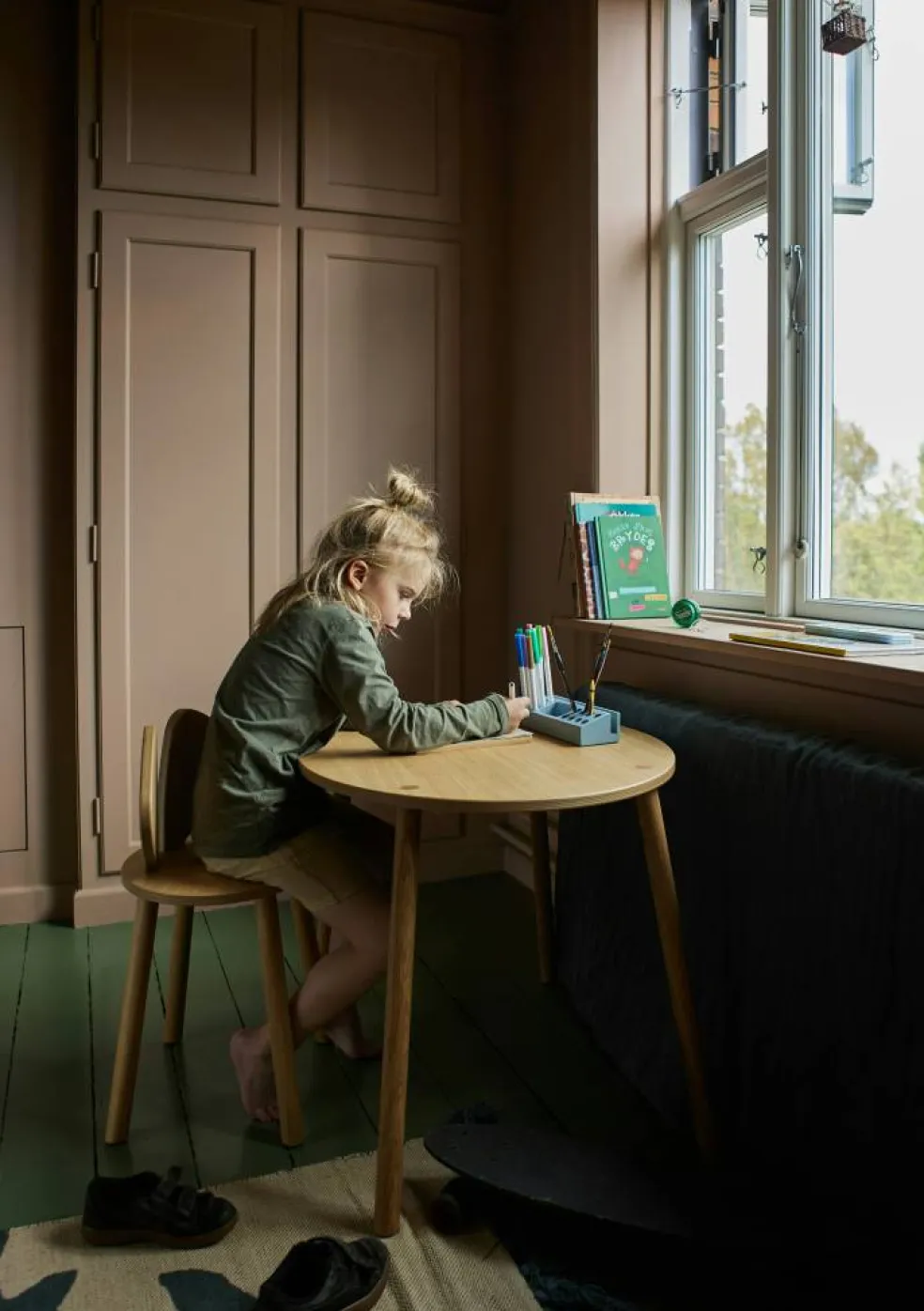 Mouse School Set Barnstol + Bord (6-10 år), Ek