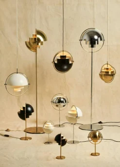 Multi-Lite Bordslampa Portabel, Krom / Vit Halvmatt