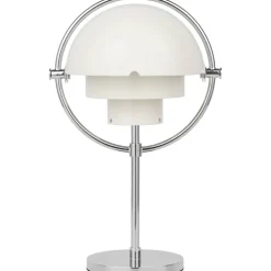 Multi-Lite Bordslampa Portabel, Krom / Vit Halvmatt