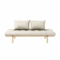 Pace Dagbädd Med Madrass, Klarlackad / Linen