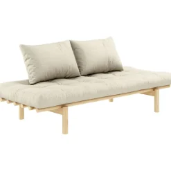 Pace Dagbädd Med Madrass, Klarlackad / Linen