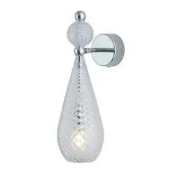 Smykke Vägglampa, Check / Shiny Silver