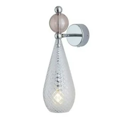 Smykke Vägglampa, Crystal Check / Obsidian Ball / Shiny Silver