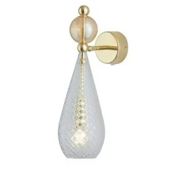 Smykke Vägglampa, Crystal Check / Golden Smoke Ball / Shiny Gold